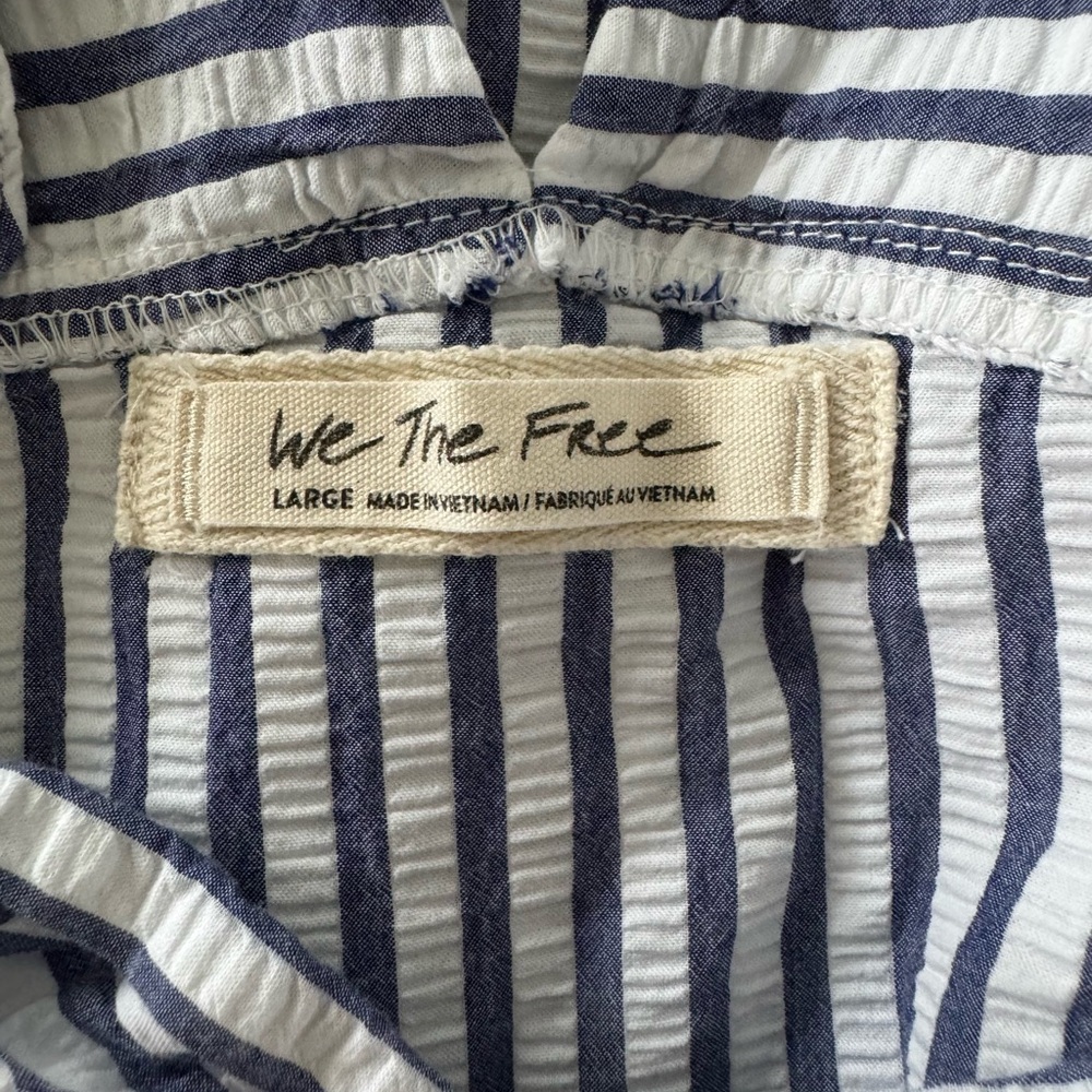 We The Free Blue and White Striped Button Down Shirt - Picture 2 of 2